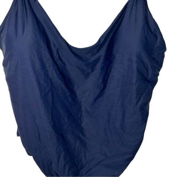 J. Crew Navy Blue Scoop Neck One Piece Swimsuit - Size 24 NWT - Picture 6 of 12